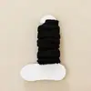 Polainas marrones, calcetines largos de punto para mujer de otoño e invierno con bordes rizados, modernos y elegantes