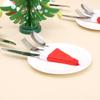 Chapéu de Natal conjunto de faca e garfo Chapéu de Natal Decorações de Natal Chapéu de não tecido Decoração de garrafa de vinho de Natal atacado