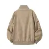 Jaqueta Masculina de Couro PU para Primavera e Outono, Jaqueta Piloto Baseball com Gola Alta Retro, Tendência, Venda Quente Amazon Transfronteiriça