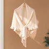 Chal de cachemira, prenda exterior para mujer, chal triangular cálido, bufanda tejida, calentador de cuello, pieza de moda versátil, color liso, capa exterior