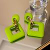 Aretes Geométricos Redondos Verdes Aguja de Plata Estilo Fresco de Verano Aretes Amor Mori Moda Para Ir al Trabajo Aretes Simples