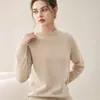 Suéter de malha de lã grossa sem costura com gola alta, simples, manga raglan, caimento solto, adequado para o trabalho ou uso casual, estilo pullover