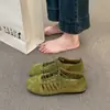 Zapatos Planos Perforados Mate Retro 2026 Verano Nuevos Sandalias Casuales Planas de Punta Redonda Estilo Birkenstock Huecas Transpirables