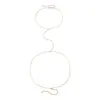 Collar sexy de moda transfronterizo europeo y americano, cadena de cuentas redondas de metal sencilla para mujer, cadena para el cuerpo, cadena para la cintura.