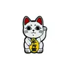 2026 Nuevo Broche Metálico de Dibujos Animados Forma de Gato de la Suerte Insignia de Personalidad Creativa Accesorios Decorativos Versátiles Transfronterizo