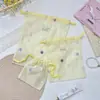 67175 Bolsa de Malla con Cordón Bordada de Flores Pequeñas de Colores Bolsa de Almacenamiento Semitransparente Bolsa de Tela para Clasificar Ropa Interior y Artículos Varios de Viaje