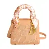 Bolsa Lady Dior Bordada para Mulheres 2026 Nova Vintage Pequena Quadrada de Luxo Leve Bolsa de Mão Versátil na Moda Bolsa de Ombro Transversal