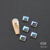 Celebridad de internet cubo de hielo gris taladro de uñas súper brillante transparente azúcar de roca diamante puntiagudo con forma especial tridimensional rectangular ángulo recto joyería para uñas