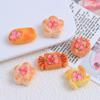 Delicioso Pastel de Flores Comida para Jugar Dibujos Animados Hecho a Mano DIY Accesorios de Joyería Pegamento de Crema Resina Accesorios Pequeños Materiales para Horquillas Bolsa de Material