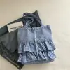 2026 Nuevo Popular Color de Cuadros Bloque de Color Adorno de Encaje Bolso de un Solo Hombro Debajo del Brazo Bolso Tote de Gran Capacidad Bolso de Mano