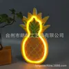 Luz de Noite de Madeira em Formato de Abacaxi Neon Iluminação LED para Quarto Infantil Luz de Ambiente Luzes Decorativas