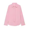 Camisa de Manga Larga Versátil Adelgazante con Cinturón de Cinta para Mujer, Nueva Moda Verano 2026, Estilo Europeo y Americano