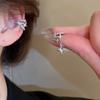 Ear Cuff Asimétrico Minimalista de Zirconia con Forma de Estrella Sin Perforación Estilo Europeo y Americano Nicho de Lujo Ligero Pendientes de Gama Alta para Mujeres