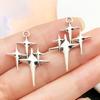 20 Estilos de Colgantes de Estrella de Cuatro Puntas, Estrella de Cinco Puntas y Luna de Plata de Xizang, Accesorios para Collares, Pendientes, Pulseras de Bricolaje y Colgantes para Mujer