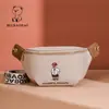 Bolso de Pecho de Lona Bordado Transfronterizo Personalizado con Diseño de Dibujos Animados, Correa Ancha para el Hombro, Riñonera, Bolso Cruzado de Pecho de un Solo Hombro para Mujer