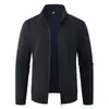 Suéter chaqueta de punto jacquard con cuello alto para hombre, comercio exterior transfronterizo, otoño e invierno, chaqueta cárdigan gruesa con cremallera y forro polar para hombre
