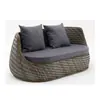 Sofá Duplo de Rattan para Exterior Nórdico Sala de Estar de Rattan Varanda Cadeira de Rattan Protetor Solar à Prova d'Água Pátio Mobiliário de Rattan para Lazer