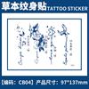 Pegatina de tatuaje de hierbas con diseño de planta de jugo, nombre en inglés, para hombres y mujeres, impermeable, de larga duración, simulación