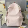 Mochila Dupla de Ombro Simples Versátil Preta Mochila Escolar Masculina Ensino Fundamental Meninas Leve Mochila de Viagem Montanhismo Mochila Dupla de Ombro Cor Sólida
