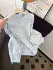 Suéter de Punto con Rayas Azules Estilo Tweed para Mujer para Usar Afuera y Adentro 2025 Nuevo Top Suave