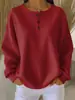 En stock transfronterizo Amazon moda tejido gofre cuello redondo suéter top de corte holgado, nueva colección otoño/invierno 2026, color liso