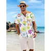 Camisa hawaiana casual de manga corta para hombre, retro, floral, con estampado digital 3D, superventas de verano transfronterizo