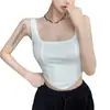 Comercio exterior al por mayor verano nuevo tirante de canalé almohadilla en el pecho espalda descubierta camisola para mujer deportiva todo vale camisa interior anti-exposición