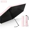 Paraguas Ultra Ligero de Seis Varillas con Sensación de Pluma, Tela de Goma Negra, Protección Solar y contra la Lluvia, Varillas de Fibra de Vidrio, Doble Uso para Sol y Lluvia, Paraguas Promocional