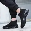 Zapatos Calcetín Elásticos Talla Grande Transfronterizos de Caña Alta Malla Flyknit Zapatos Perezosos de Moda Slip-On Casuales Deportivos para Correr para Hombre