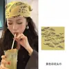 Pañuelo de cabeza estampado amarillo para mujer, nuevo modelo 2026, bufanda cuadrada elegante de moda retro americana, hace que la cara se vea más pequeña, turbante, accesorio para el cabello