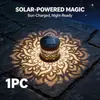 Luz de Pared Solar para Exteriores Lámpara de Proyección Mandala Luz de Jardín Impermeable para Exteriores Luz de Pared Navideña Proyección de Muñeco de Nieve Luz de Pared