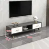 Mueble de TV retráctil moderno minimalista para salas de estar pequeñas, patas simples de madera maciza, mueble de TV de pie y mesa de centro