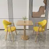 Mesa quadrada pequena de lazer para varanda, mesa de recepção de escritório, conjunto de mesa e cadeiras para reunião, mesa de jantar simples para cafeteria e loja de milk tea