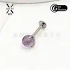 F136 Zircón Super Brillante Bola de Discoteca Clavo para Cartílago de la Oreja Bombilla Pequeña Clavo para Oreja Aleación de Titanio G23 Clavo para Lengua Clavo para Ombligo Accesorios
