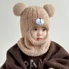 Outono e Inverno Crianças Dinossauro Macacão Chapéu Bebê Masculino e Feminino Bebê Quente Proteção de Orelha Chapéu de Pelúcia Capuz de Proteção de Orelha Cachecol de Pescoço