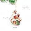 Decoraciones Navideñas de Madera Decoración para el Hogar en Fiestas Artesanías de Madera Hueca Adornos Colgantes Colgantes para Árbol de Navidad Estilo Popular