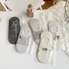 Calcetines Invisibles de Gato Lindos para Mujer, Calcetines Finos de Corte Bajo para Primavera y Verano, Antideslizantes de Silicona, Calcetines Invisibles de Dibujos Animados Lindos