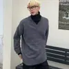 Elegante suéter de punto de manga larga con cuello en V para hombre, estilo cityboy de alta gama, casual y relajado, perfecto para usar en capas, suéter de lana, moderno