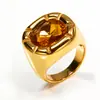 Anillo Geométrico Redondo de Acero de Titanio y Circonita Estilo Ins Europeo y Americano, Joyería para Mujer Moderna y de Alta Gama en Oro de 18K, Resistente al Agua y que No se Desvanece