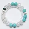 Elegancia de Brisa PrimaveralPulsera de Cristal Natural Pulsera de Cristal Blanco Amazonita para Mujeres Pulsera Versátil de Regalo Al por Mayor
