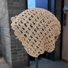 Sombrero de punto calado artístico versátil hecho a mano estilo coreano para mujer, adecuado para primavera y otoño, circunferencia de cabeza grande, hace que la cara se vea más pequeña, sombrero de lana vintage