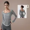 Saída de Yoga Leve e Respirável em Cor Contrastante para Mulheres, Saída Esportiva com Amarração nas Costas em Forma de U com Toque de Luxo, Roupa Fitness Soltinha