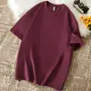 Camiseta de Manga Corta Pesada para Hombre de 260 g, Camiseta Básica Versátil de Color Sólido con Mangas Medias Holgada y Cuello Redondo, Disponible