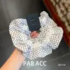 Elástico de Cabelo Scrunchie Multicamadas Azul Marinho com Bolinhas Coreano Estilo College de Luxo Faixa de Cabelo para Coque Iluminador para Mulheres