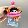 Bolsa para Llaves de Coche Lindo Dibujo Animado Hecho a Mano Lana Tejida Suministros para Coche Colgante Estuche Protector para Llaves Bolsa de Almacenamiento para Mujeres