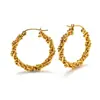 Brincos Circulares Europeus e Americanos Transfronteiriços de Aço Inoxidável Banhados a Ouro 18K para Mulheres, Brincos da Moda e de Alta Qualidade Atacado