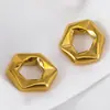 Aço Inoxidável 304 Padrão Geométrico Hexágono Irregular Espaçador com Furo Grande Contas para DIY Colar Acessórios de Joias