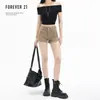 Shorts de Mezclilla Color Caqui Estilo Americano para Mujer, Nuevos de Moda Ajustados de Cintura Alta para Figuras Pequeñas