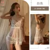 Lencería sexy Kameixue, vestido de tirantes con borlas transparente, ropa interior de encaje tentación, ropa de dormir apasionada sin quitar 1754