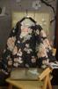 Estilo Nuevo de Invierno Nuevo Chinoiserie Lino Estampado Literario Retro Algodón Ropa Exterior Cuello Redondo Solapa Diagonal Holgada Corta Chaqueta de Algodón 375015